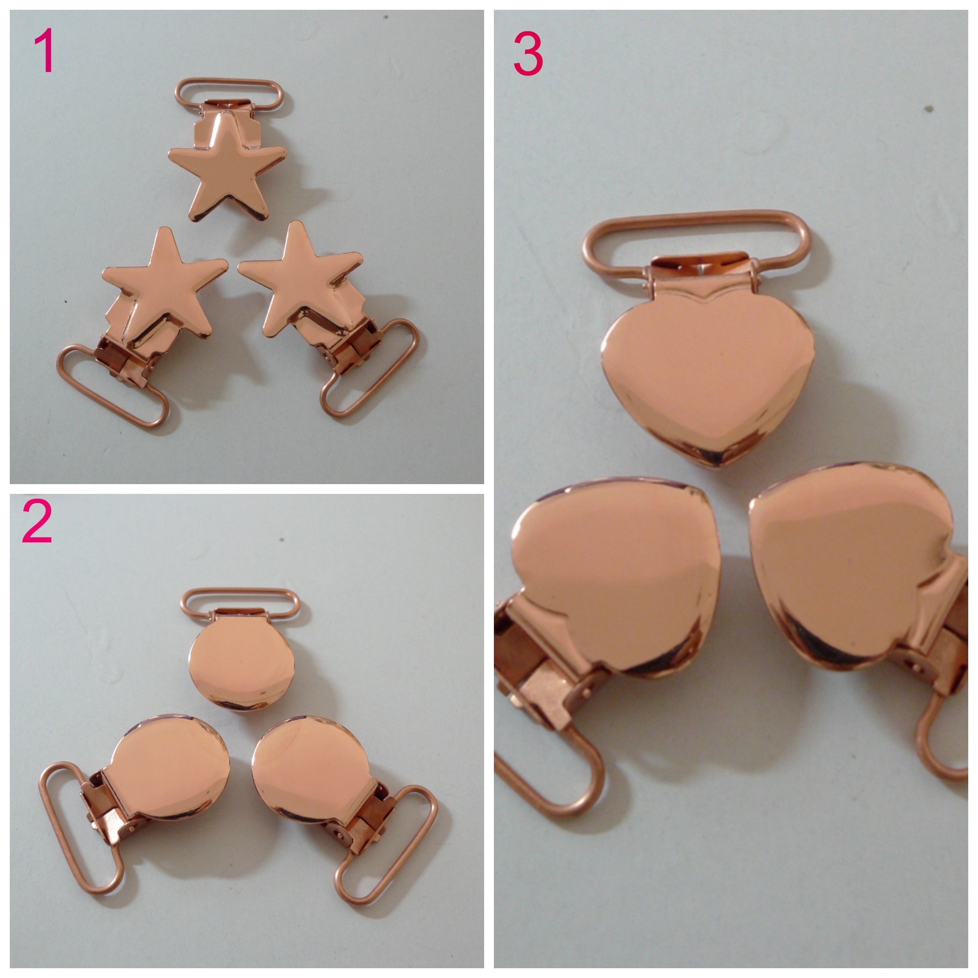 25pcs Rose Gold Pacifier Clips