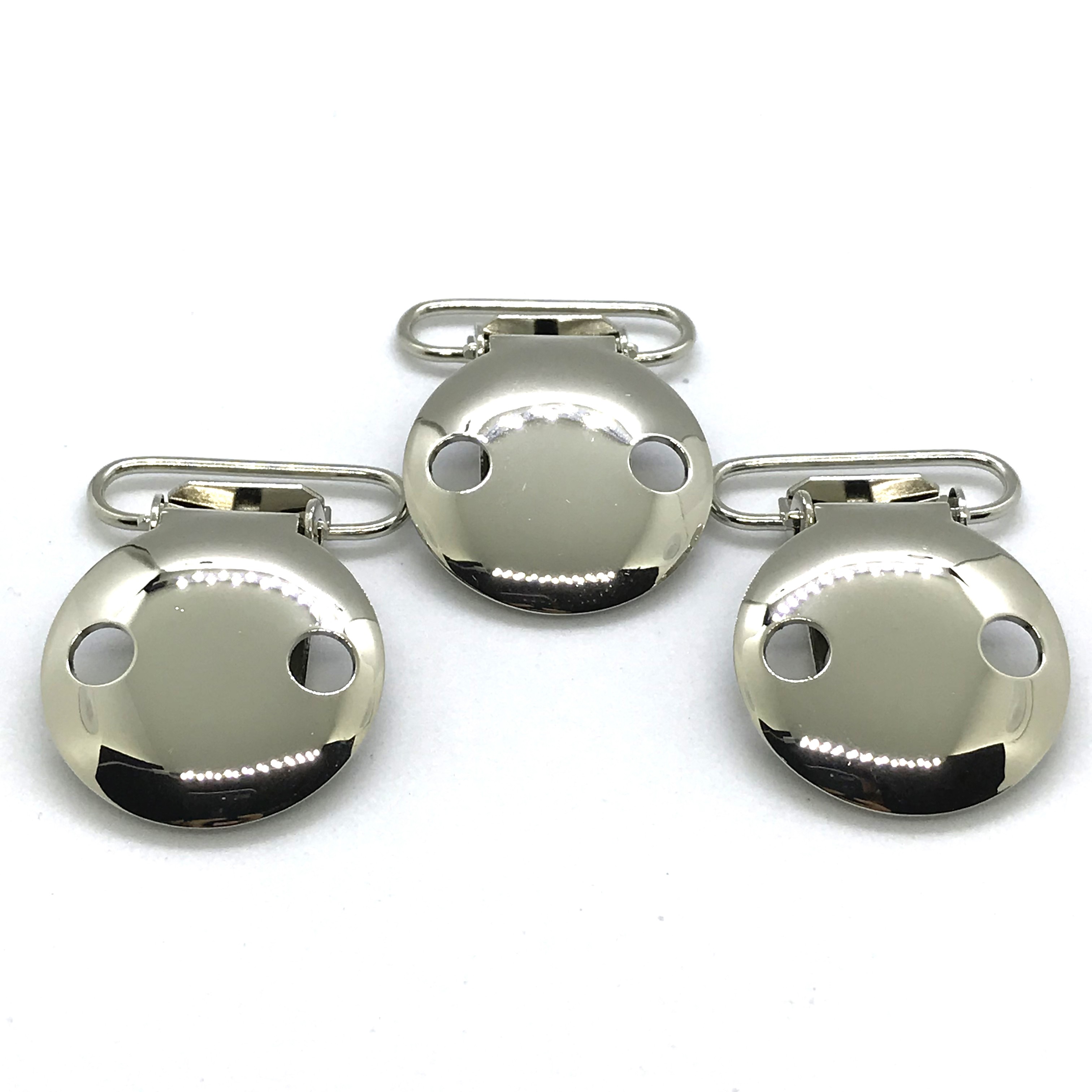 China Silver 25mm 2 Holes Pacifier Clips EN-12586 Passed
