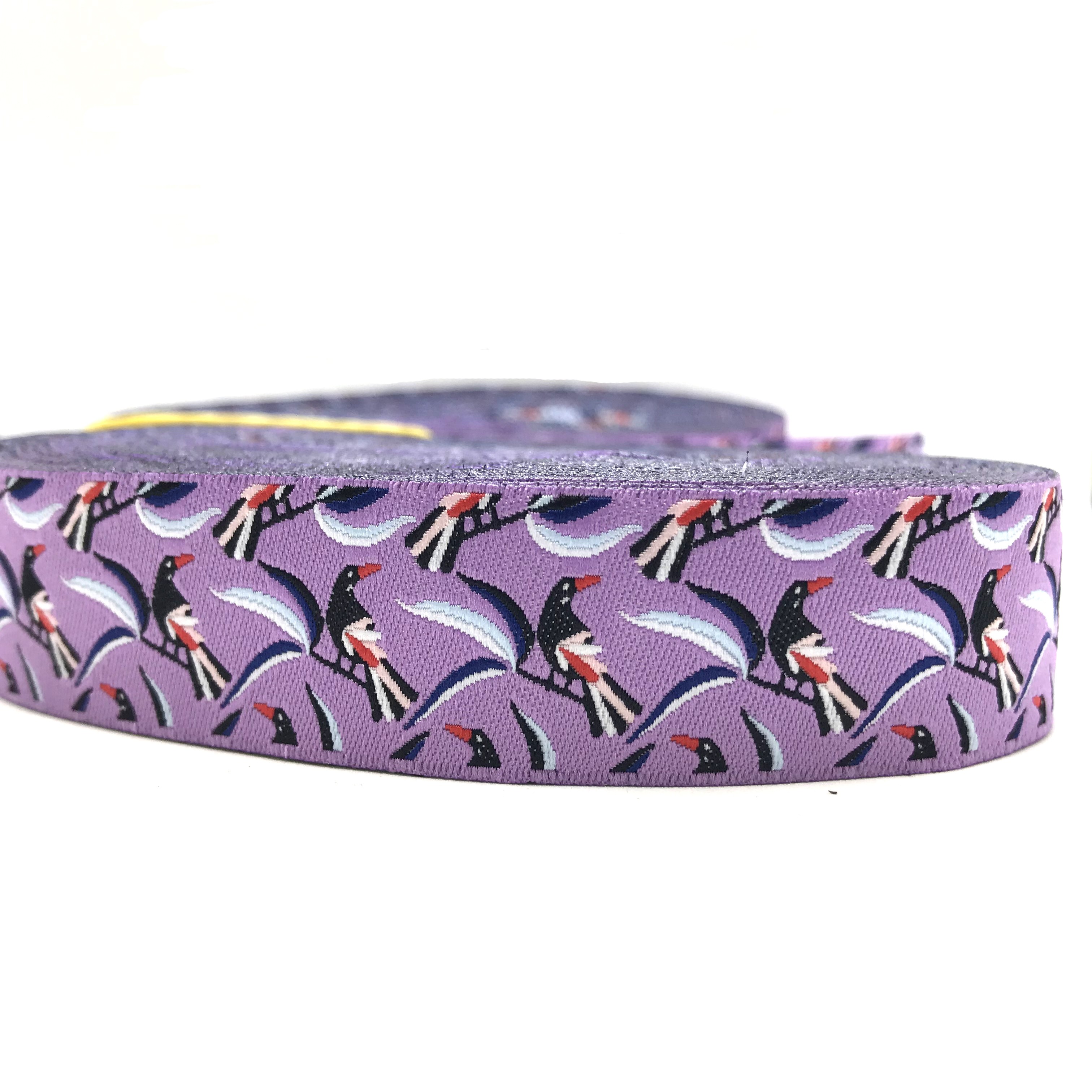 10 meters 7/8" 22mm Magpie Birds European Jacquard Ribbon For Dog Collar