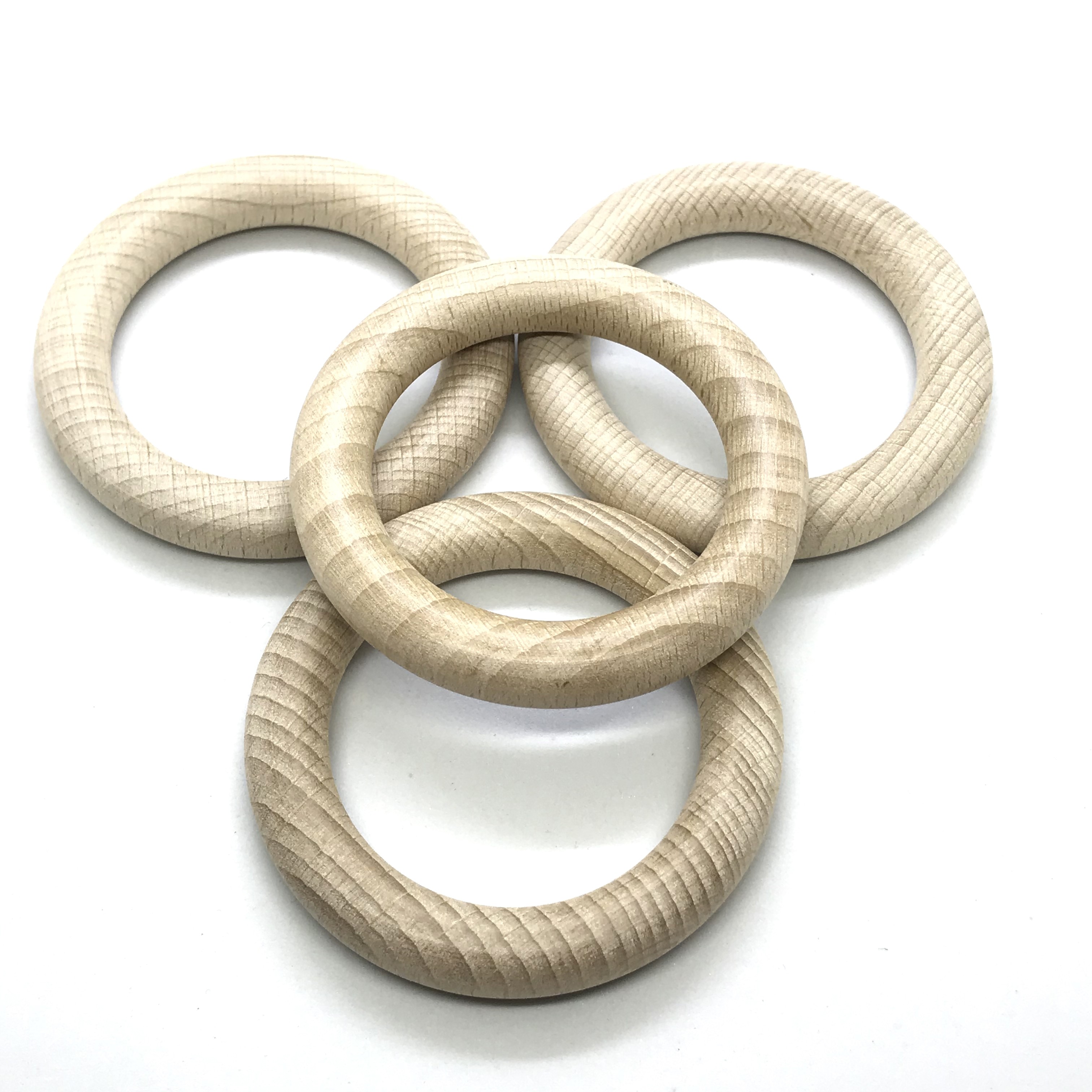 25pcs 7.0cm Organic Beech Wood Ring 