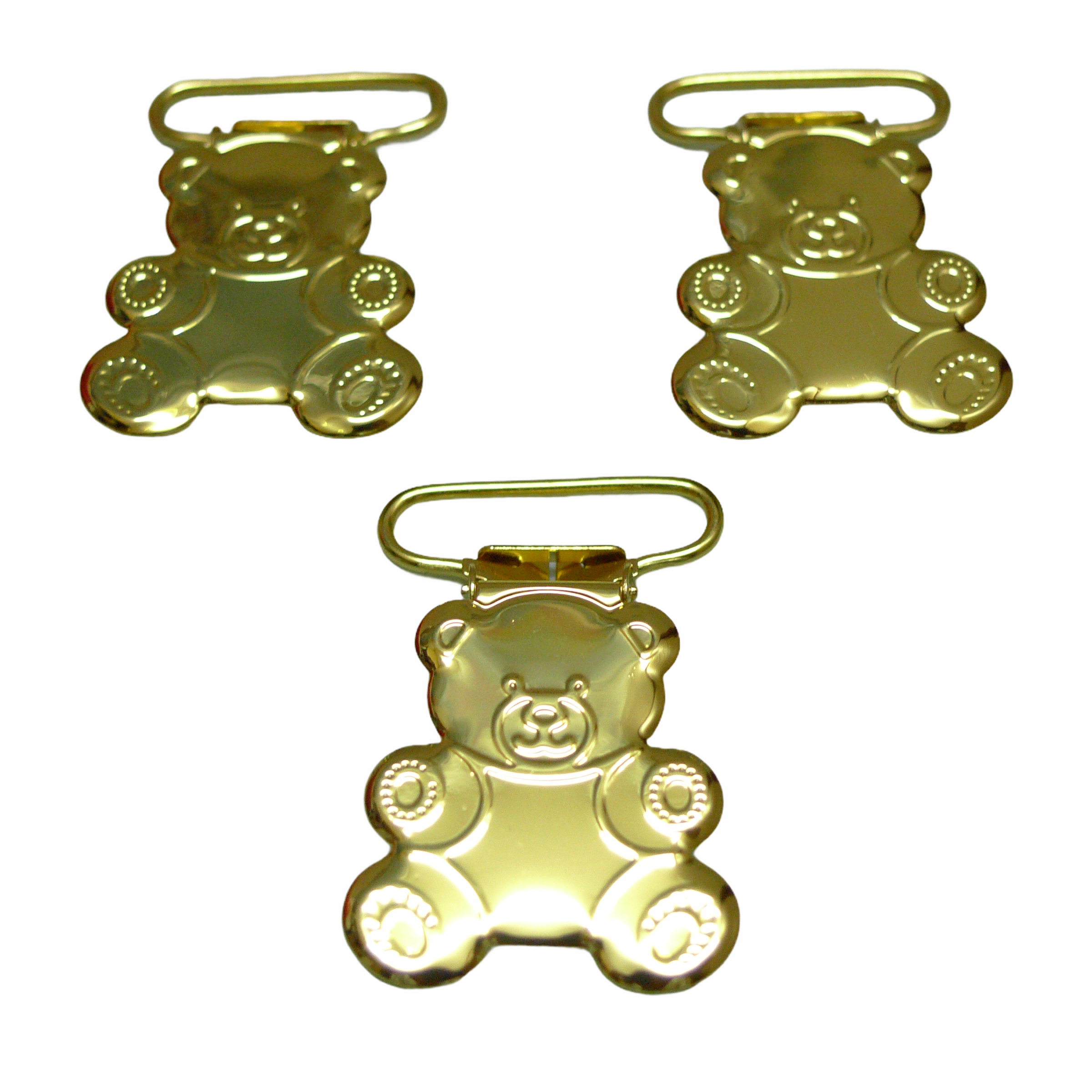 25pcs Gold Color Teddy Bear Suspender Clips