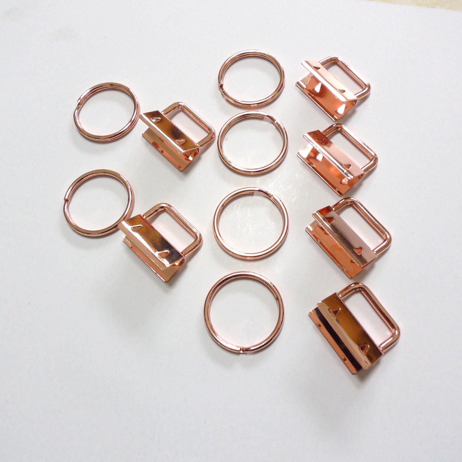 50 Sets Rose Gold Key Fob Hardware 