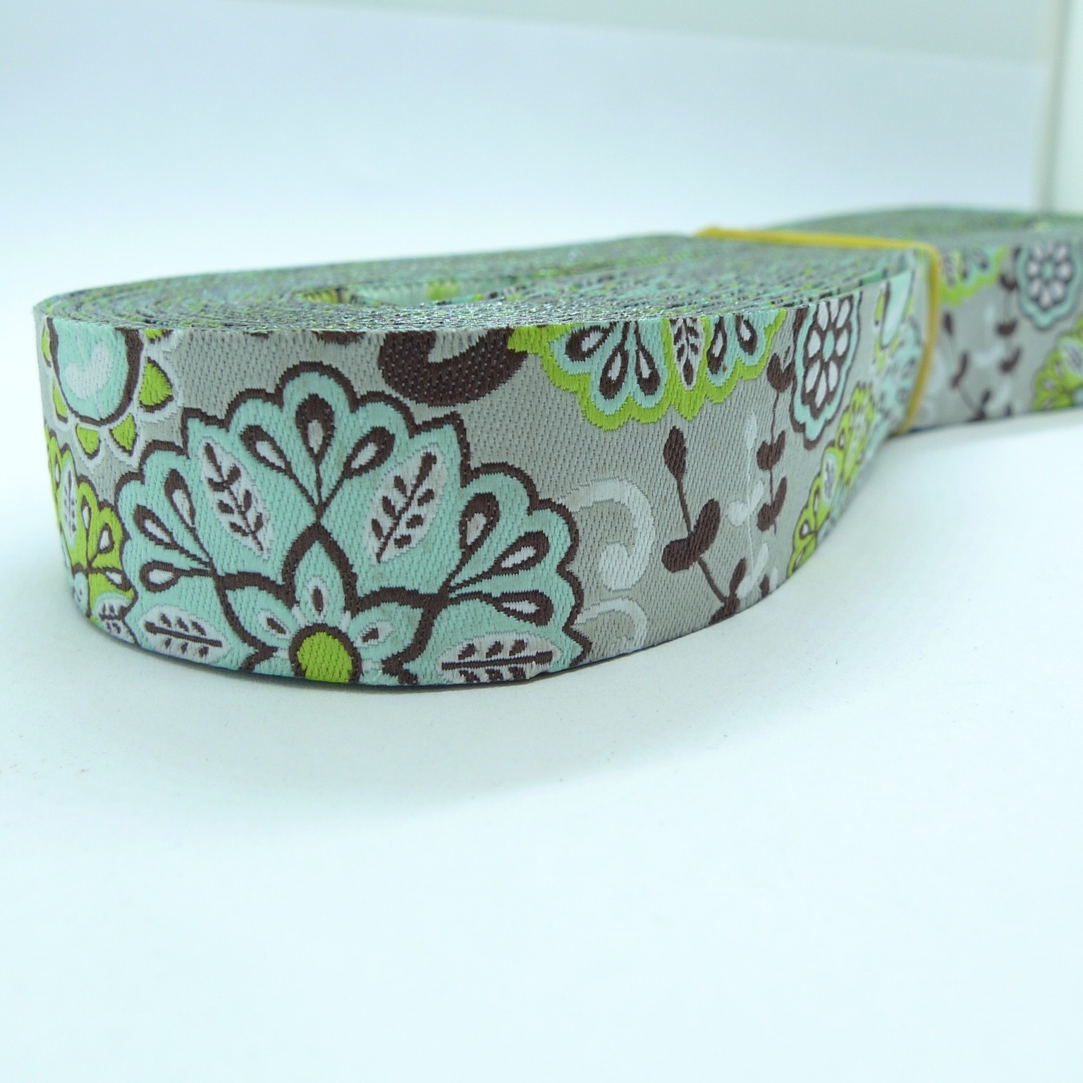 10meters 7/8" 22mm Vintage Peacock Flower Dog Collar Jacquard Ribbon