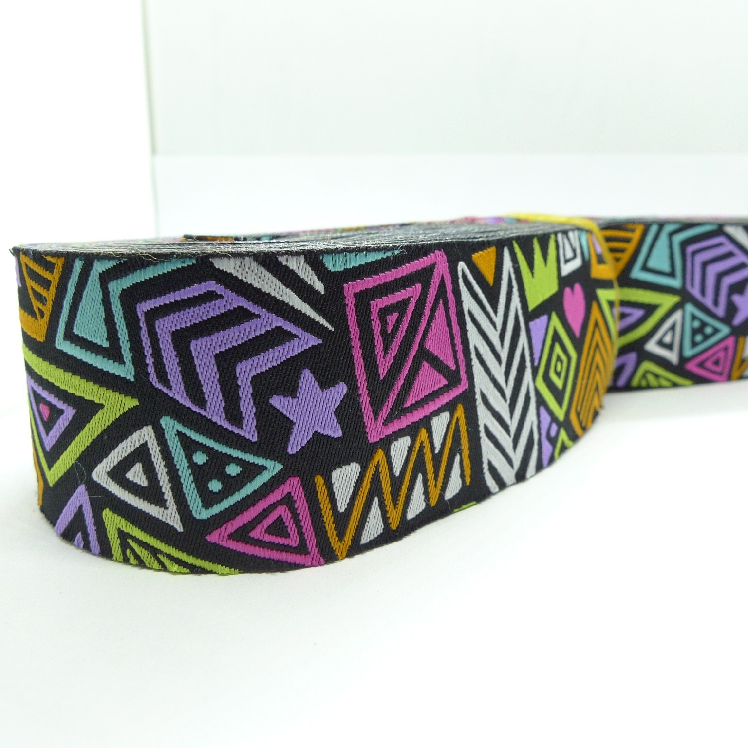 10meters 38mm Abstract Tribal Pattern European Jacquard Ribbon