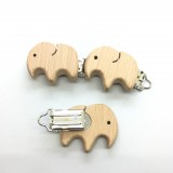 25PCS Organic Natural Newborn Beech Wooden Pacifier Clips