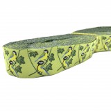 10 meters 7/8" 22mm Lime Color Spring Flowers and Birds European Jacquard Ribbon For Dog Collar