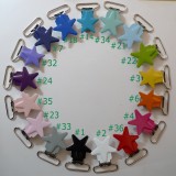 25pcs 1'' 25mm Enamel Star Suspender Clips