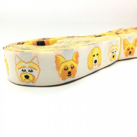 10 meters 7/8" 22mm Yorkshire Terrie Springer Spaniel Dog European Jacquard Ribbon For Dog Collar