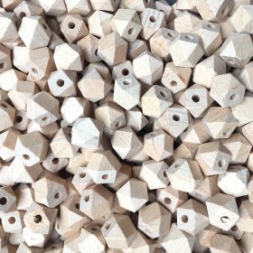 100pcs 12mm-14mm-16mm Beech Wooden Hexagon Beads Spacer Wholesale