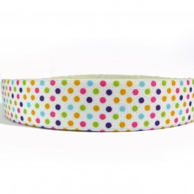 12 Meters 1" 25mm  Polka Dots Suspender Elastic Webbing Wholesale