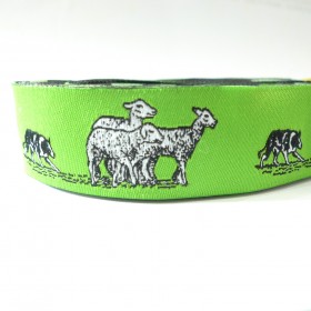 10meters 22mm  Sheep Wolves European Dog Collar Jacquard Ribbon