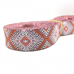 10meters 7/8" 22mm Greek Key Orange Tone European Jacquard Ribbon