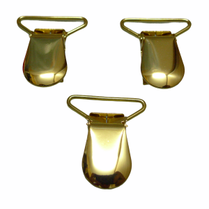 25pcs Gold and Silver Oval Shape Pacifier Clips