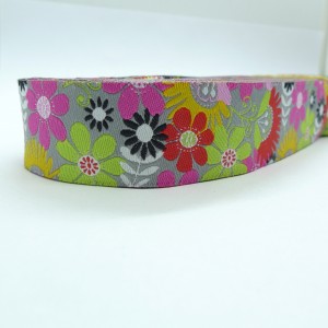 10meters 7/8" 22mm Vintage Poppy Flower Dog Collar Jacquard Ribbon