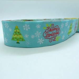 10meters 7/8" 22mm Merry Christmas Pattern European Jacquard Ribbon