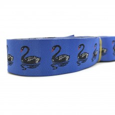 10 meters 7/8" 22mm Black Swan European Jacquard Ribbon For Dog Collar