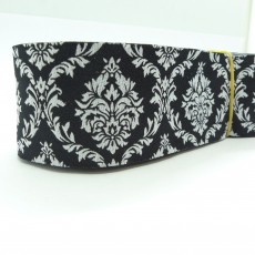 10meters 38mm Damask Design Black Tone European Jacquard Ribbon