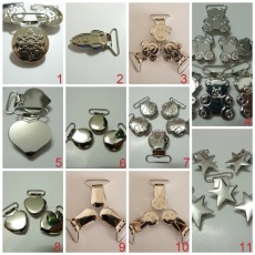 25pcs 1'' 25mm Enamel Silver Suspender Clips